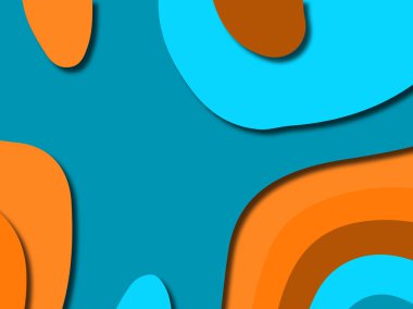 Renkli oyma sanat. Kağıt arka plan şekilleri kesim kağıdı ile kesin. İş sunumları, el ilanları, afişler, davetler için şablon tasarım düzen