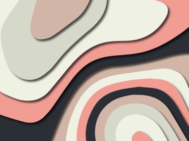 Renkli oyma sanat. Kağıt arka plan şekilleri kesim kağıdı ile kesin. İş sunumları, el ilanları, afişler, davetler için şablon tasarım düzen