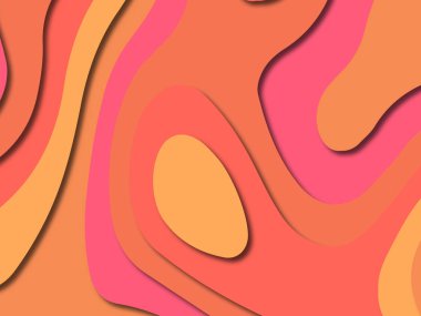 Renkli oyma sanat. Kağıt arka plan şekilleri kesim kağıdı ile kesin. İş sunumları, el ilanları, afişler, davetler için şablon tasarım düzen