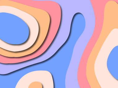 Renkli oyma sanat. Kağıt arka plan şekilleri kesim kağıdı ile kesin. İş sunumları, el ilanları, afişler, davetler için şablon tasarım düzen