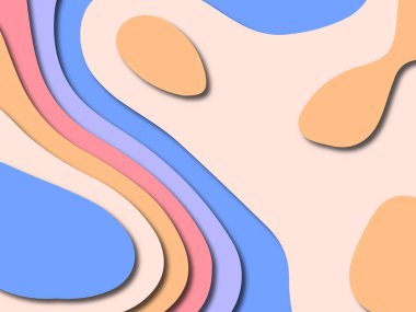 Renkli oyma sanat. Kağıt arka plan şekilleri kesim kağıdı ile kesin. İş sunumları, el ilanları, afişler, davetler için şablon tasarım düzen