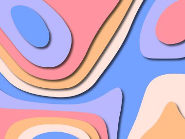 Renkli oyma sanat. Kağıt arka plan şekilleri kesim kağıdı ile kesin. İş sunumları, el ilanları, afişler, davetler için şablon tasarım düzen