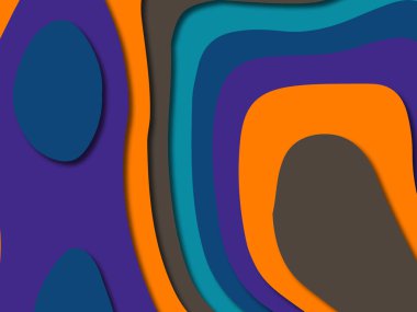 Renkli oyma sanat. Kağıt arka plan şekilleri kesim kağıdı ile kesin. İş sunumları, el ilanları, afişler, davetler için şablon tasarım düzen