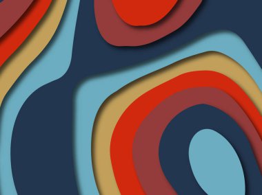 Renkli oyma sanat. Kağıt arka plan şekilleri kesim kağıdı ile kesin. İş sunumları, el ilanları, afişler, davetler için şablon tasarım düzen