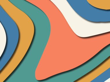 Renkli oyma sanat. Kağıt arka plan şekilleri kesim kağıdı ile kesin. İş sunumları, el ilanları, afişler, davetler için şablon tasarım düzen