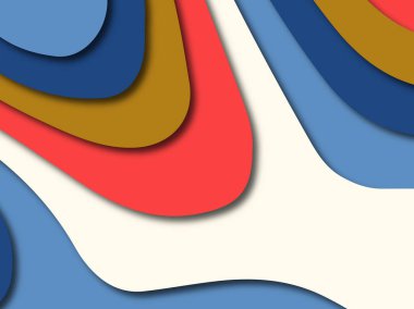 Renkli oyma sanat. Kağıt arka plan şekilleri kesim kağıdı ile kesin. İş sunumları, el ilanları, afişler, davetler için şablon tasarım düzen