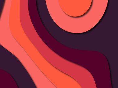 Renkli oyma sanat. Kağıt arka plan şekilleri kesim kağıdı ile kesin. İş sunumları, el ilanları, afişler, davetler için şablon tasarım düzen