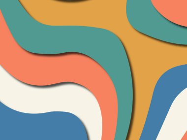 Renkli oyma sanat. Kağıt arka plan şekilleri kesim kağıdı ile kesin. İş sunumları, el ilanları, afişler, davetler için şablon tasarım düzen