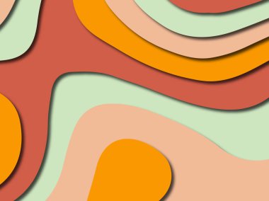 Renkli oyma sanat. Kağıt arka plan şekilleri kesim kağıdı ile kesin. İş sunumları, el ilanları, afişler, davetler için şablon tasarım düzen