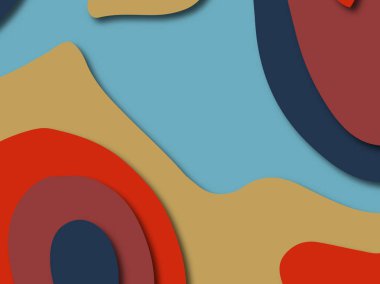 Renkli oyma sanat. Kağıt arka plan şekilleri kesim kağıdı ile kesin. İş sunumları, el ilanları, afişler, davetler için şablon tasarım düzen