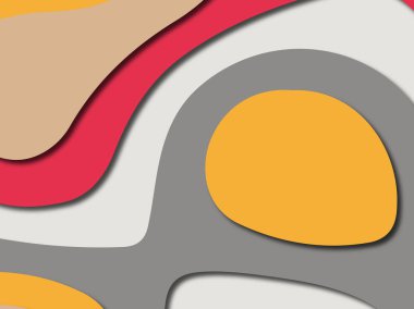 Renkli oyma sanat. Kağıt arka plan şekilleri kesim kağıdı ile kesin. İş sunumları, el ilanları, afişler, davetler için şablon tasarım düzen