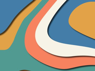 Renkli oyma sanat. Kağıt arka plan şekilleri kesim kağıdı ile kesin. İş sunumları, el ilanları, afişler, davetler için şablon tasarım düzen