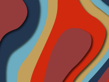 Renkli oyma sanat. Kağıt arka plan şekilleri kesim kağıdı ile kesin. İş sunumları, el ilanları, afişler, davetler için şablon tasarım düzen