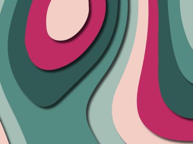 Renkli oyma sanat. Kağıt arka plan şekilleri kesim kağıdı ile kesin. İş sunumları, el ilanları, afişler, davetler için şablon tasarım düzen