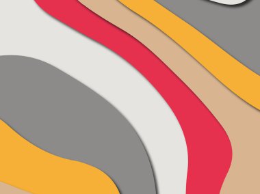 Renkli oyma sanat. Kağıt arka plan şekilleri kesim kağıdı ile kesin. İş sunumları, el ilanları, afişler, davetler için şablon tasarım düzen