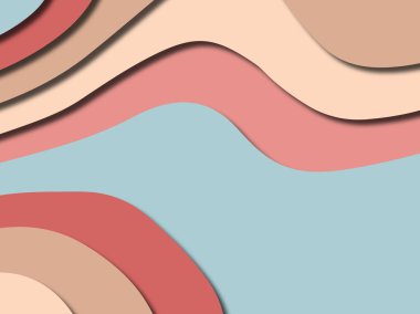 Renkli oyma sanat. Kağıt arka plan şekilleri kesim kağıdı ile kesin. İş sunumları, el ilanları, afişler, davetler için şablon tasarım düzen