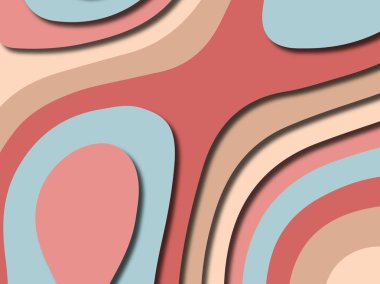 Renkli oyma sanat. Kağıt arka plan şekilleri kesim kağıdı ile kesin. İş sunumları, el ilanları, afişler, davetler için şablon tasarım düzen