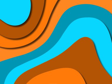 Renkli oyma sanat. Kağıt arka plan şekilleri kesim kağıdı ile kesin. İş sunumları, el ilanları, afişler, davetler için şablon tasarım düzen