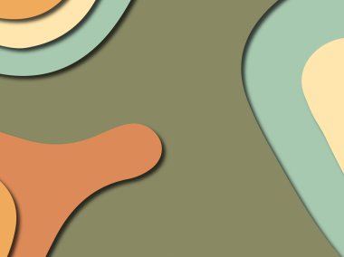 Renkli oyma sanat. Kağıt arka plan şekilleri kesim kağıdı ile kesin. İş sunumları, el ilanları, afişler, davetler için şablon tasarım düzen