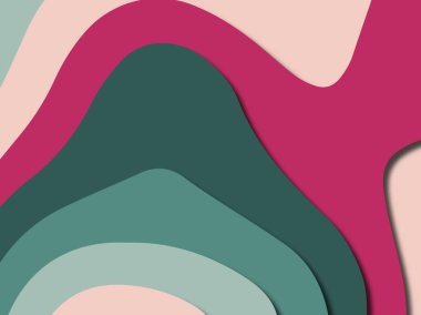 Renkli oyma sanat. Kağıt arka plan şekilleri kesim kağıdı ile kesin. İş sunumları, el ilanları, afişler, davetler için şablon tasarım düzen