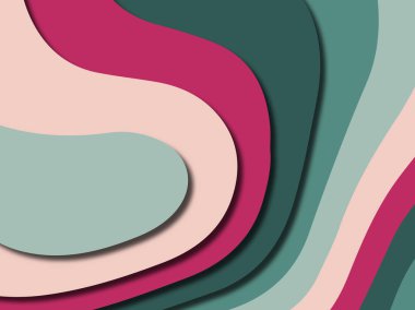 Renkli oyma sanat. Kağıt arka plan şekilleri kesim kağıdı ile kesin. İş sunumları, el ilanları, afişler, davetler için şablon tasarım düzen