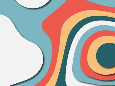 Renkli oyma sanat. Kağıt arka plan şekilleri kesim kağıdı ile kesin. İş sunumları, el ilanları, afişler, davetler için şablon tasarım düzen