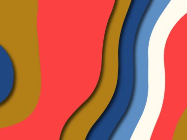 Renkli oyma sanat. Kağıt arka plan şekilleri kesim kağıdı ile kesin. İş sunumları, el ilanları, afişler, davetler için şablon tasarım düzen