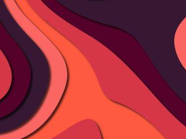 Renkli oyma sanat. Kağıt arka plan şekilleri kesim kağıdı ile kesin. İş sunumları, el ilanları, afişler, davetler için şablon tasarım düzen