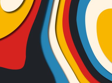 Renkli oyma sanat. Kağıt arka plan şekilleri kesim kağıdı ile kesin. İş sunumları, el ilanları, afişler, davetler için şablon tasarım düzen