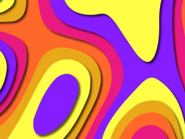 Renkli oyma sanat. Kağıt arka plan şekilleri kesim kağıdı ile kesin. İş sunumları, el ilanları, afişler, davetler için şablon tasarım düzen