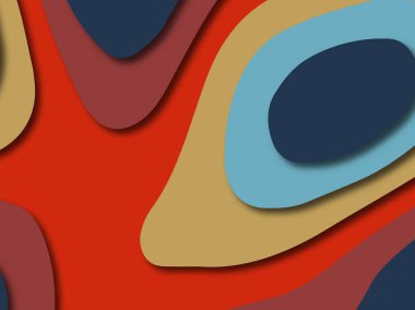 Renkli oyma sanat. Kağıt arka plan şekilleri kesim kağıdı ile kesin. İş sunumları, el ilanları, afişler, davetler için şablon tasarım düzen