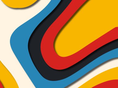 Renkli oyma sanat. Kağıt arka plan şekilleri kesim kağıdı ile kesin. İş sunumları, el ilanları, afişler, davetler için şablon tasarım düzen