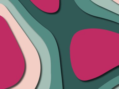 Renkli oyma sanat. Kağıt arka plan şekilleri kesim kağıdı ile kesin. İş sunumları, el ilanları, afişler, davetler için şablon tasarım düzen