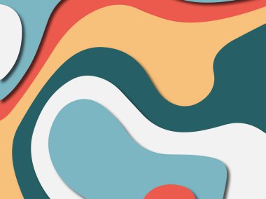 Renkli oyma sanat. Kağıt arka plan şekilleri kesim kağıdı ile kesin. İş sunumları, el ilanları, afişler, davetler için şablon tasarım düzen