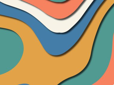 Renkli oyma sanat. Kağıt arka plan şekilleri kesim kağıdı ile kesin. İş sunumları, el ilanları, afişler, davetler için şablon tasarım düzen