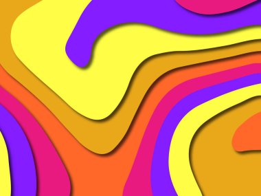 Renkli oyma sanat. Kağıt arka plan şekilleri kesim kağıdı ile kesin. İş sunumları, el ilanları, afişler, davetler için şablon tasarım düzen