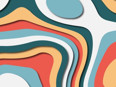 Renkli oyma sanat. Kağıt arka plan şekilleri kesim kağıdı ile kesin. İş sunumları, el ilanları, afişler, davetler için şablon tasarım düzen