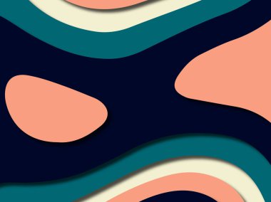 Renkli oyma sanat. Kağıt arka plan şekilleri kesim kağıdı ile kesin. İş sunumları, el ilanları, afişler, davetler için şablon tasarım düzen