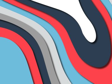 Renkli oyma sanat. Kağıt arka plan şekilleri kesim kağıdı ile kesin. İş sunumları, el ilanları, afişler, davetler için şablon tasarım düzen