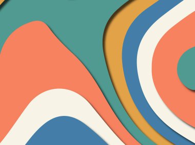 Renkli oyma sanat. Kağıt arka plan şekilleri kesim kağıdı ile kesin. İş sunumları, el ilanları, afişler, davetler için şablon tasarım düzen