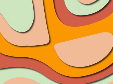 Renkli oyma sanat. Kağıt arka plan şekilleri kesim kağıdı ile kesin. İş sunumları, el ilanları, afişler, davetler için şablon tasarım düzen