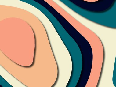 Renkli oyma sanat. Kağıt arka plan şekilleri kesim kağıdı ile kesin. İş sunumları, el ilanları, afişler, davetler için şablon tasarım düzen