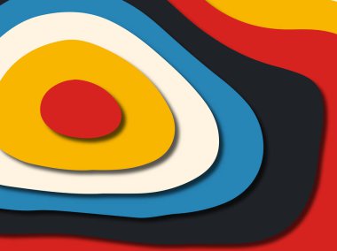 Renkli oyma sanat. Kağıt arka plan şekilleri kesim kağıdı ile kesin. İş sunumları, el ilanları, afişler, davetler için şablon tasarım düzen