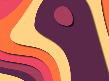 Renkli oyma sanat. Kağıt arka plan şekilleri kesim kağıdı ile kesin. İş sunumları, el ilanları, afişler, davetler için şablon tasarım düzen