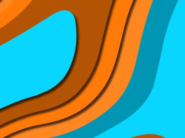 Renkli oyma sanat. Kağıt arka plan şekilleri kesim kağıdı ile kesin. İş sunumları, el ilanları, afişler, davetler için şablon tasarım düzen