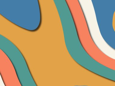 Renkli oyma sanat. Kağıt arka plan şekilleri kesim kağıdı ile kesin. İş sunumları, el ilanları, afişler, davetler için şablon tasarım düzen