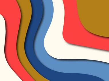 Renkli oyma sanat. Kağıt arka plan şekilleri kesim kağıdı ile kesin. İş sunumları, el ilanları, afişler, davetler için şablon tasarım düzen