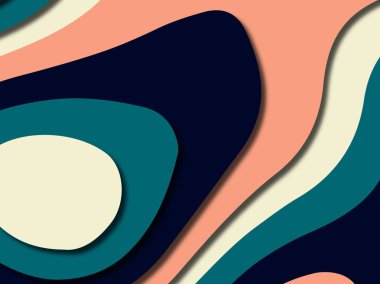 Renkli oyma sanat. Kağıt arka plan şekilleri kesim kağıdı ile kesin. İş sunumları, el ilanları, afişler, davetler için şablon tasarım düzen