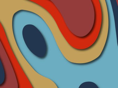 Renkli oyma sanat. Kağıt arka plan şekilleri kesim kağıdı ile kesin. İş sunumları, el ilanları, afişler, davetler için şablon tasarım düzen