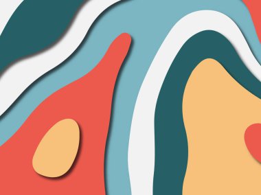 Renkli oyma sanat. Kağıt arka plan şekilleri kesim kağıdı ile kesin. İş sunumları, el ilanları, afişler, davetler için şablon tasarım düzen